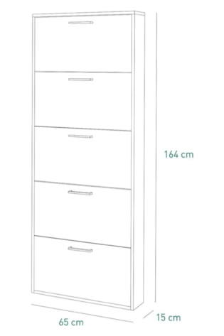 Scarpiera salvaspazio in legno Lamia a 5 ribalte singole.