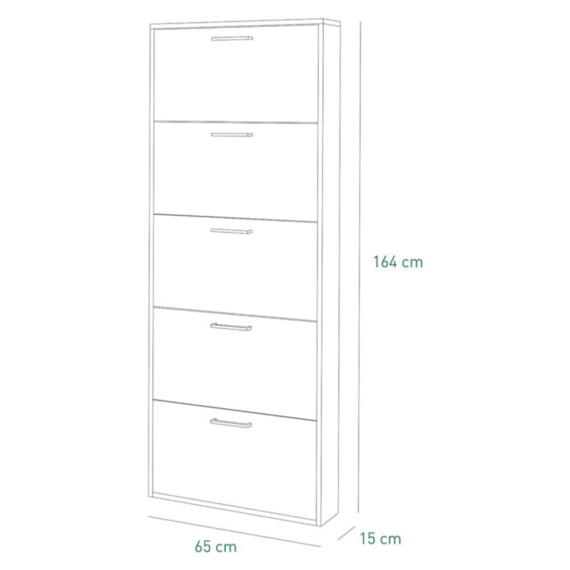 Scarpiera salvaspazio in legno Lamia a 5 ribalte singole.