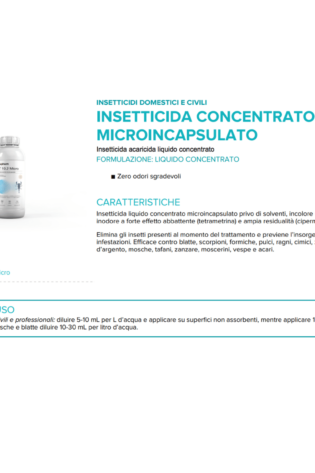 Insetticida concentrato microincapsulato zero odori.