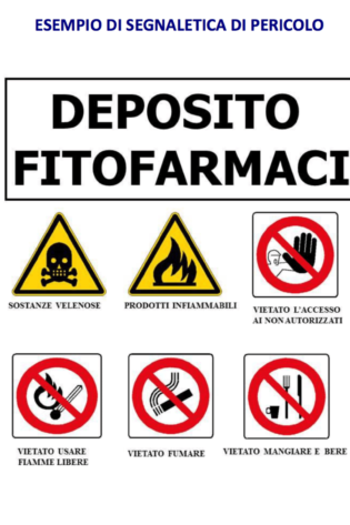 Segnalazioni di pericolo armadio fitofarmaci Prometal Alfaworld