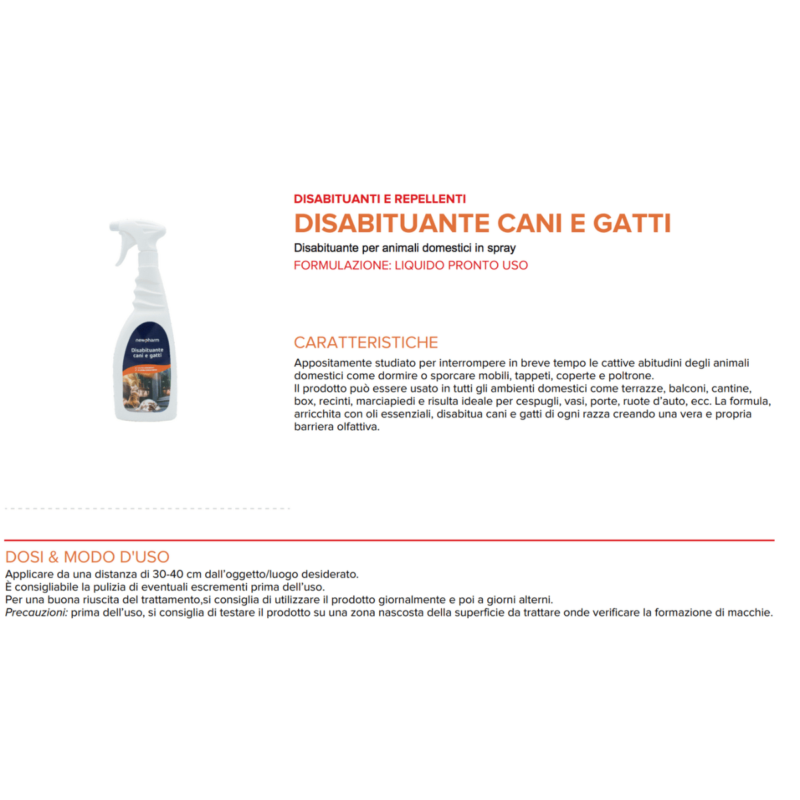 Disabituante gatti e cani Newpharm Garden Scheda Alfaworld