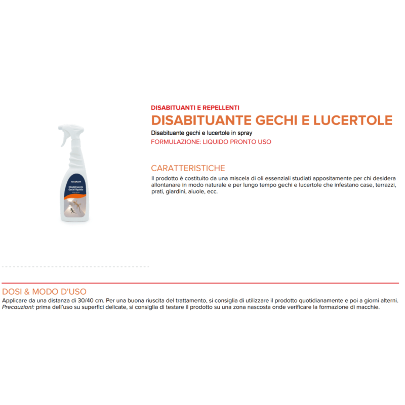 Disabituante lucertole e gechi Newpharm Garden Scheda Alfaworld