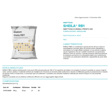 insetticida-mosche-granulare-sheila-newpharm-scheda-alfaworld - Alfaworld Scheda tecnica moschicida sheila rb1 granulare Newpharm 100 gr
