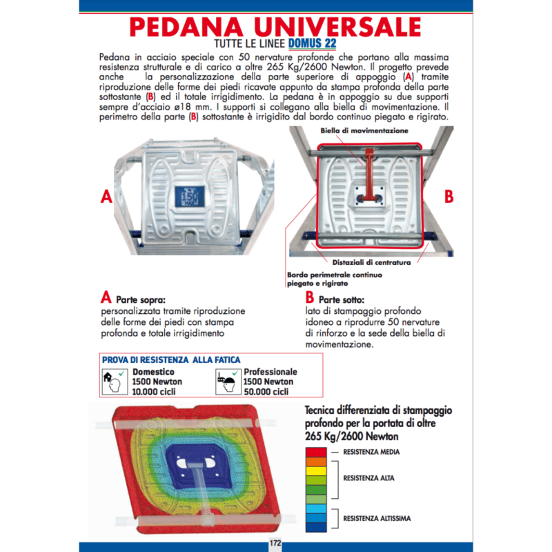 Scala facal con pedana in acciaio speciale