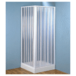 Cabina doccia bagno in acrilico angolare con apertura a soffietto Alfaworld