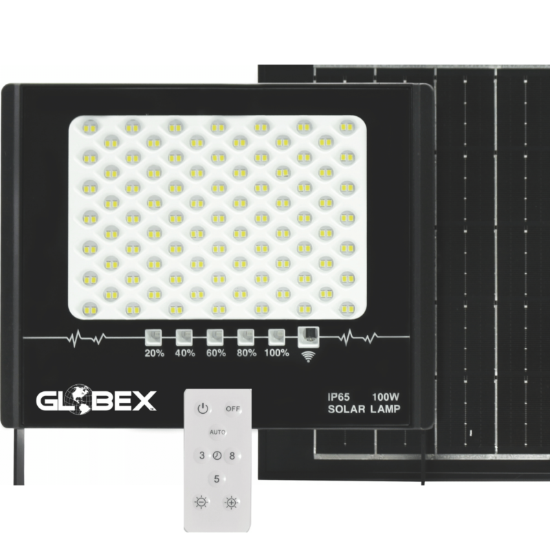 Proiettore con pannello solare a batteria con telecomando Alfaworld