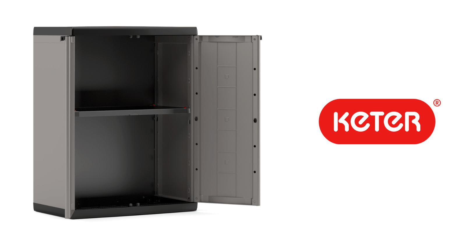 Armadio Basso Da Esterno E71/B - Grigio/Nero, 68x37x84cm, Resistentissimo - Foto 8